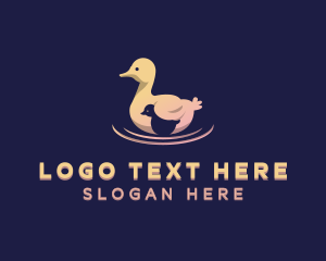 Mother - Duck Animal Duckling logo design