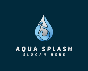 Water Droplet Splash logo design