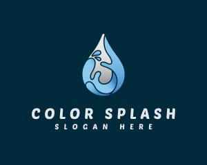 Water Droplet Splash logo design