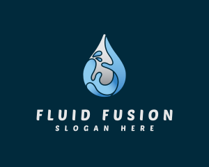 Water Droplet Splash logo design