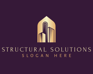 Structural - Elegant Skyscraper Building logo design