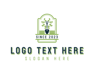 Tools - Shovel Garden Fence logo design