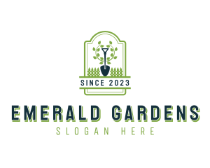 Shovel Garden Fence logo design