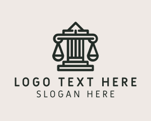 Court House - Legal Scale Column logo design