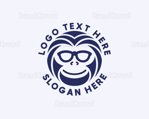 Hipster Monkey Gamer Logo