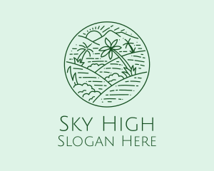 Mountain Range - Green Hills View logo design