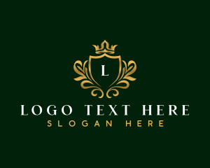 High End - Royal Crown Shield logo design