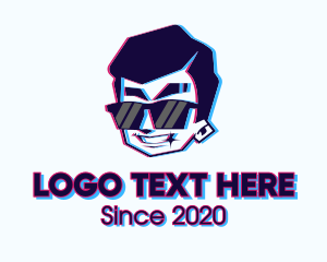 Celebrity - Glitch Cool Guy Mascot logo design