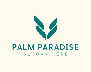 Abstract Palm Leaf  logo design