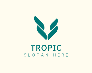 Abstract Palm Leaf  logo design