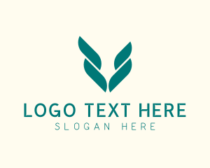 Abstract Palm Leaf  Logo