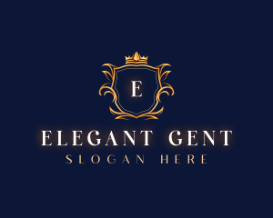 Elegant Shield Crown logo design