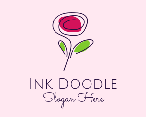 Minimalist Rose Floral  logo design