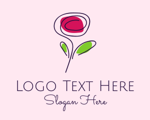Doodle - Minimalist Rose Floral logo design