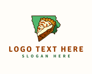 Map - Iowa Pie Dessert logo design