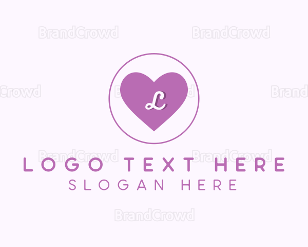 Purple Heart Letter Logo