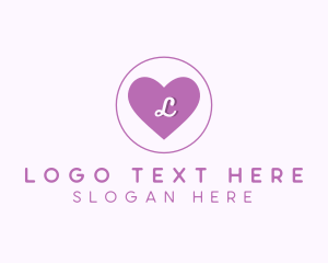 Cute - Purple Heart Letter logo design