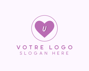 Care - Purple Heart Letter logo design