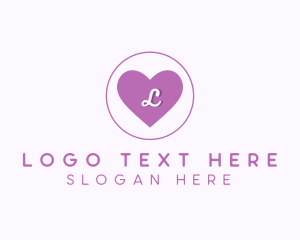 Love Heart - Purple Heart Letter logo design