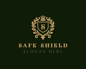 Wreath Crown Shield logo design