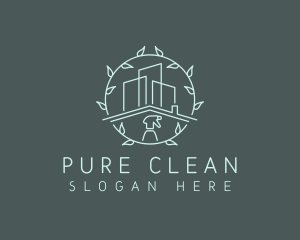 Disinfecting - Eco Building Cleaning logo design