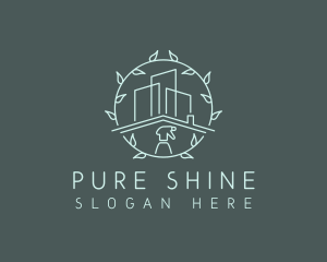 Clean - Eco Building Cleaning logo design