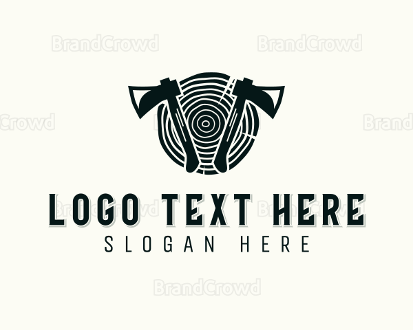 Lumberjack Woodwork Axe Logo