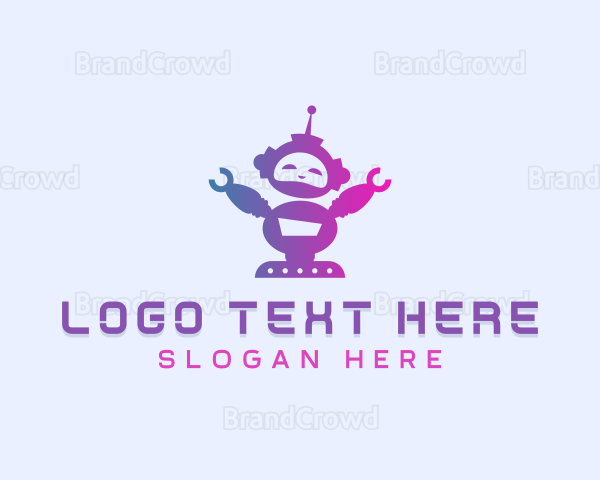 Cute Robot Tech Logo