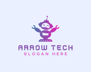 Cute Robot Tech logo design