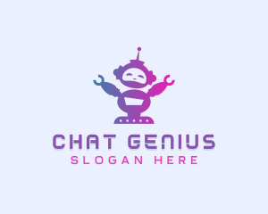 Cute Robot Tech logo design