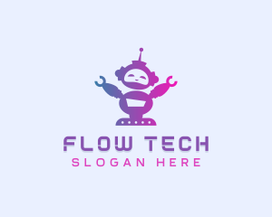 Cute Robot Tech logo design