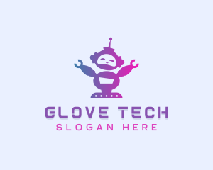 Cute Robot Tech logo design