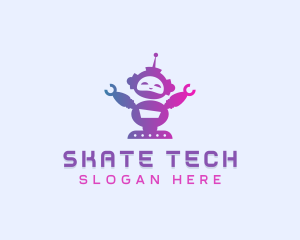 Cute Robot Tech logo design