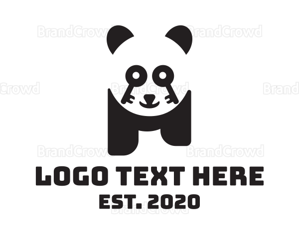 Key Lock Panda Logo