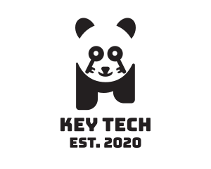 Key - Key Lock Panda logo design