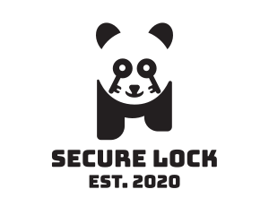 Lock - Key Lock Panda logo design