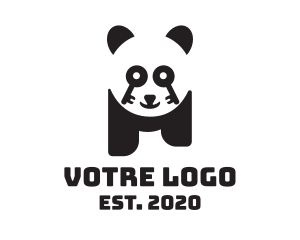 Bear - Key Lock Panda logo design