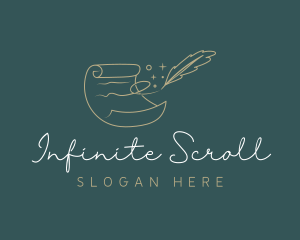 Scroll - Scroll Quill Feather logo design