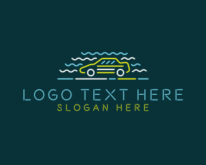 Airport Taxi - Neon Vehicle Carwash logo design