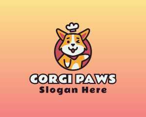 Cute Corgi Chef logo design