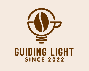 Light Bulb Coffee Bean logo design