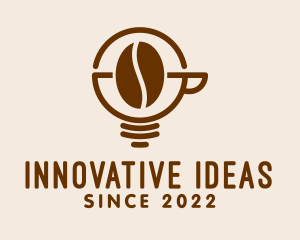 Light Bulb Coffee Bean logo design