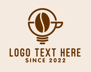 Bright - Light Bulb Coffee Bean logo design