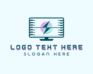 Monitor - Cyber Software Computer logo design
