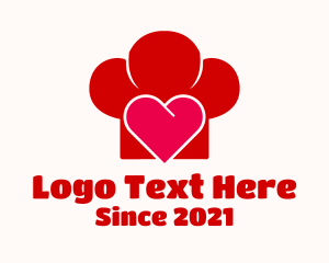 Food Delivery - Chef Toque Heart logo design