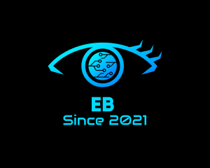 Blue - Circuit Tech Eye logo design