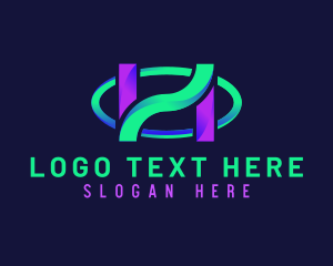 Software - Modern Gradient Corporation Letter H logo design