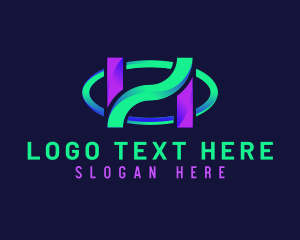 Electronic - Modern Gradient Corporation Letter H logo design