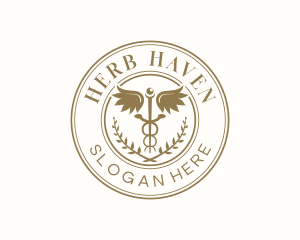 Herbs - Caduceus Wings Health logo design