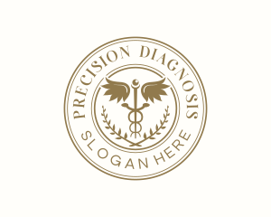 Diagnosis - Caduceus Wings Health logo design